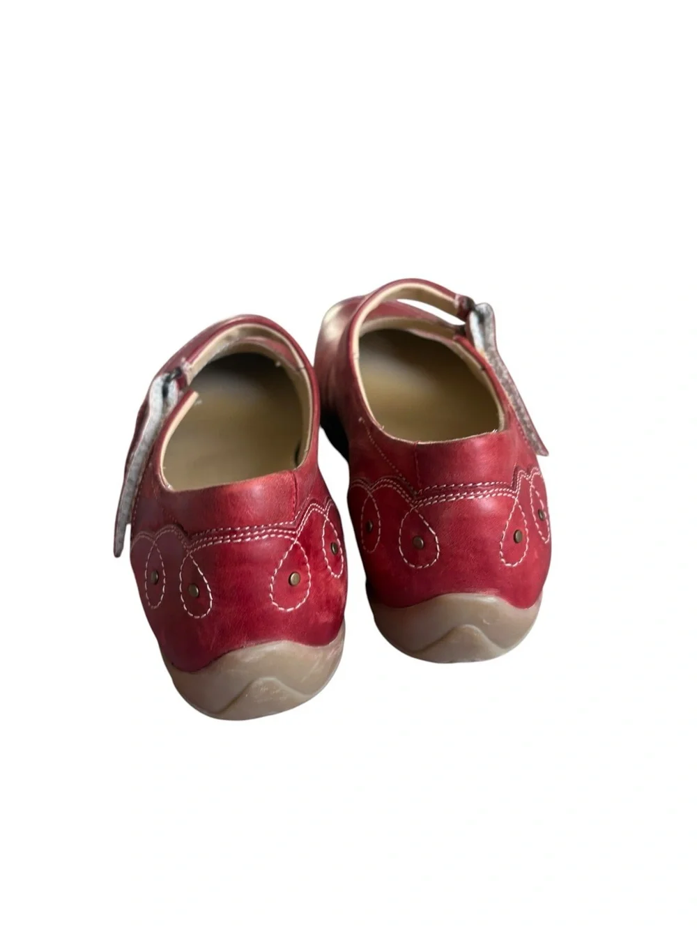 Durea Red  Leather Mary Jane Comfort Shoes Women's Size US7.5/ UK5.5